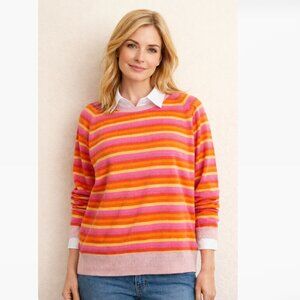 Jumper 1234 Cashmere striped sweater orange pink yellow